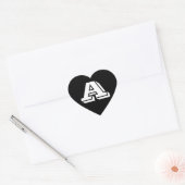 Alfabet van Janz Capital Letter A Black Hart Sticker (Envelop)
