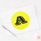 Alfabet van Janz Capital Letter A Yellow Ronde Sticker (Envelop)