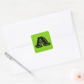 Alfabet van Janz Hoofdletter A Geel Groen Vierkante Sticker (Envelop)