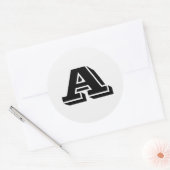 Alfabet van Janz Hoofdletter A White Smoke Ronde Sticker (Envelop)