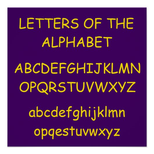 Alfabet van Janz Paarse ABC's Perfect Poster (Voorkant)