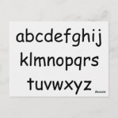 Alfabet van Janz White Smoke ABCs Briefkaart (Achterkant)