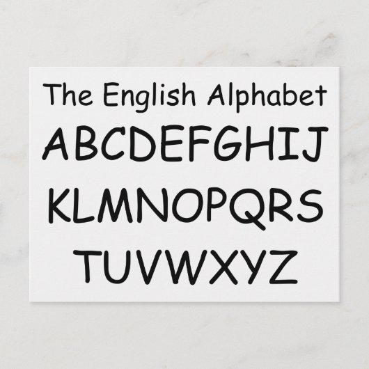 Alfabet van Janz White Smoke ABCs Briefkaart (Voorkant)