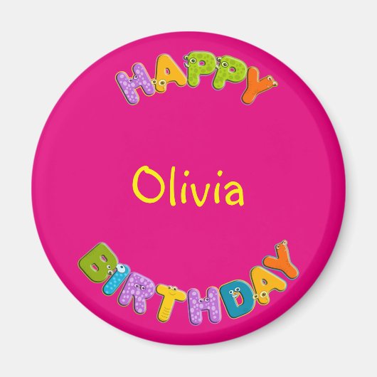 alfabet - verjaardag van dieren magneet (Voorkant)