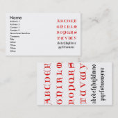 Alfabet Visitekaartje uit de 14e eeuw (Voorkant / Achterkant)