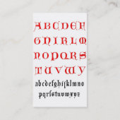 Alfabet Visitekaartje uit de 14e eeuw (Achterkant)