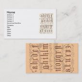 Alfabet Visitekaartje uit de 16e eeuw (Voorkant / Achterkant)