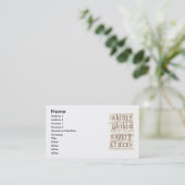 Alfabet Visitekaartje uit de 16e eeuw (Staand voorkant)