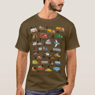 Alfabet Voertuigen ABCs Kleine Letters Leren Leraa T-shirt