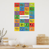 Alfabet voor dieren - Alfabetima Poster (Keuken)