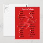 Alfabet voor hardlopers rood briefkaart (Voorkant / Achterkant)