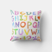 Alfabet voor kleurrijke Waterverf Kussen (Voorkant)
