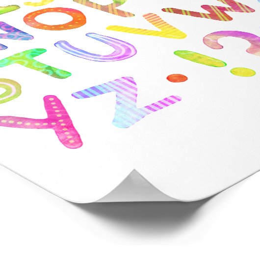 Alfabet voor kleurrijke Waterverf Poster (Hoek)