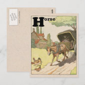 Alfabet voor paarden en vervoermiddelen briefkaart (Voorkant / Achterkant)