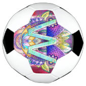 Alfabet W mandala Voetbal (Gedraaid)