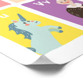Alfabet wandkunst Alfabet dieren Kinder kamer Poster (Hoek)