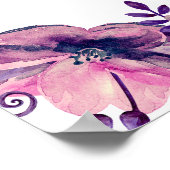 Alfabet-zitplaatsingsschema. Paarse en roze bloeme Poster (Hoek)