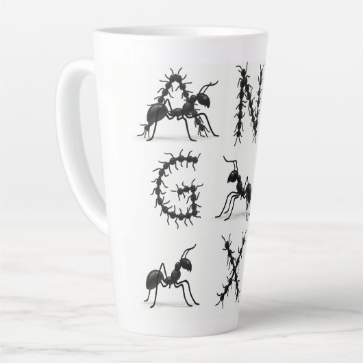 alfabet zwart latte mok (Linkerhoek)