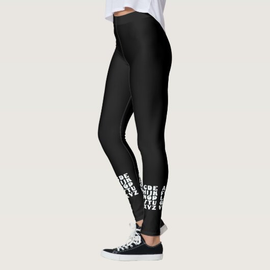 Alfabet Zwart Wit Leggings (Links)
