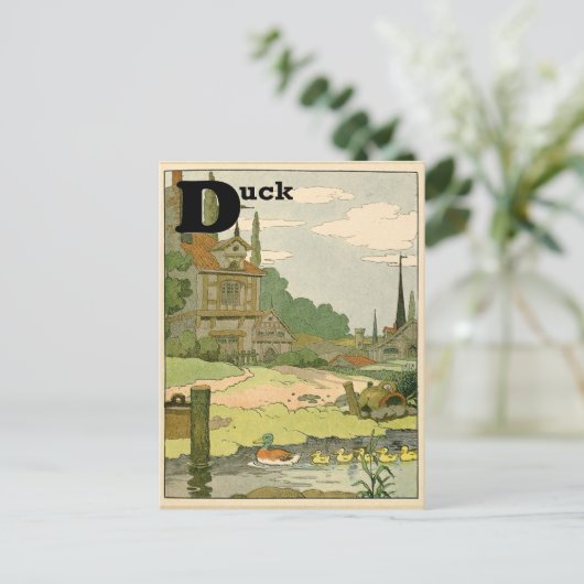 Alfabetbrief (Duck and Ducklings) Briefkaart (Staand voorkant)