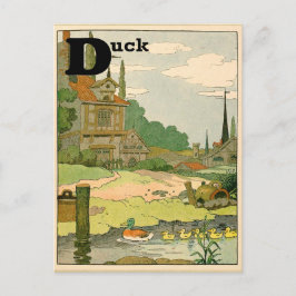 Alfabetbrief (Duck and Ducklings) Briefkaart