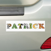 Alfabetdieren gepersonaliseerde naamsticker bumpersticker (Op auto)