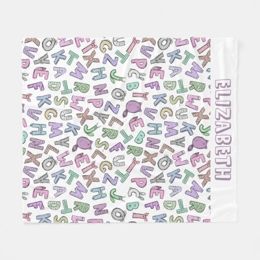 Alfabeteketters Fleece Deken (Voorkant (Horizontaal))