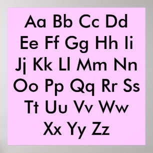 Alfabetgrafiek Bleek Roze Poster