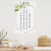 Alfabetical Wedding Seating Chart Greenery Poster (Keuken)