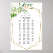 Alfabetical Wedding Seating Chart Greenery Poster (Voorkant)