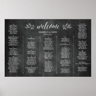 Alfabetisch Chalkboard Wedding Seding Chart Poster