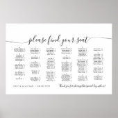 Alfabetisch Modern Vind uw zitplaatskaart Poster (Voorkant)