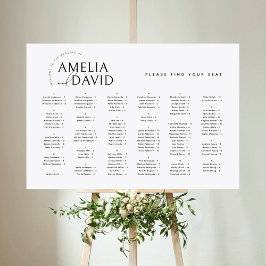 Alfabetisch Modern Vind uw zitplaatskaart Poster