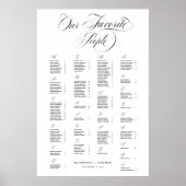 Alfabetisch Onze Favoriete Mensen Elegant Bruiloft Poster (Voorkant)