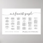 Alfabetisch Onze favoriete Mensen Zittingkaart Poster (Voorkant)