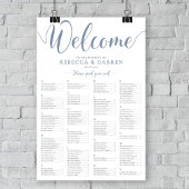 Alfabetisch tabelplan Stustblauw Zitdiagram Poster