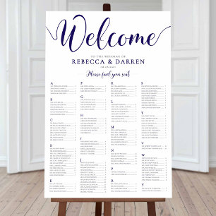 Alfabetisch tabelplan voor marinevrouwzittenden poster