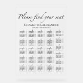 Alfabetische bruiloft Acryl Zitting Grafiek Acryl Bord (Voorkant)