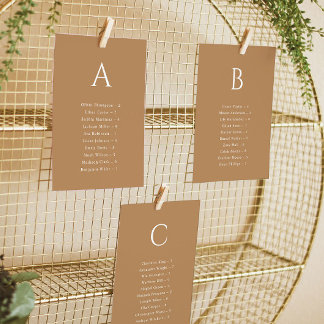 Alfabetische bruiloft Terracotta Zitting Grafiek K Kaart