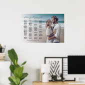 Alfabetische bruiloft zitgrafiek met foto poster (Thuiskantoor)