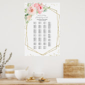 Alfabetische bruiloft - Zitkaart Blush Floral Poster (Keuken)