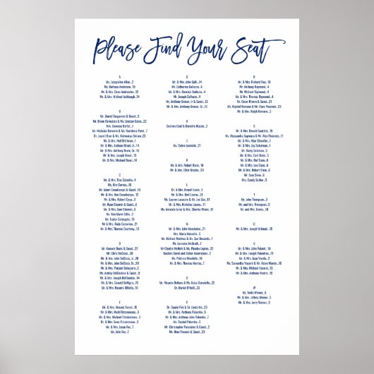 Alfabetische cabineschema met carrouseluistering poster (Voorkant)