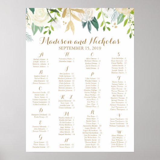 Alfabetische gleuf voor de gouden en witte ventila poster (Voorkant)