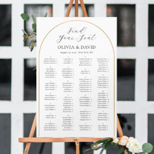 Alfabetische gouden boog Vind uw zitplaats Poster
