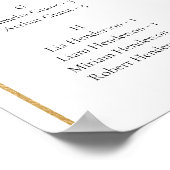 Alfabetische gouden boog Vind uw zitplaats Poster (Hoek)