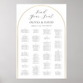 Alfabetische gouden boog Vind uw zitplaats Poster (Voorkant)