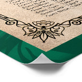 Alfabetische groene en goudlegante Rozen Zitplaats Poster (Hoek)