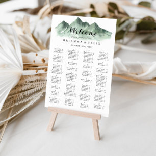 Alfabetische kaart voor groene bergen poster