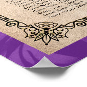 Alfabetische Paarse lavendel Gold Rozen Zitplaatse Poster (Hoek)