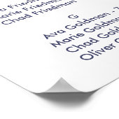 Alfabetische plattegrond van Floral Navy Blue Lace Poster (Hoek)